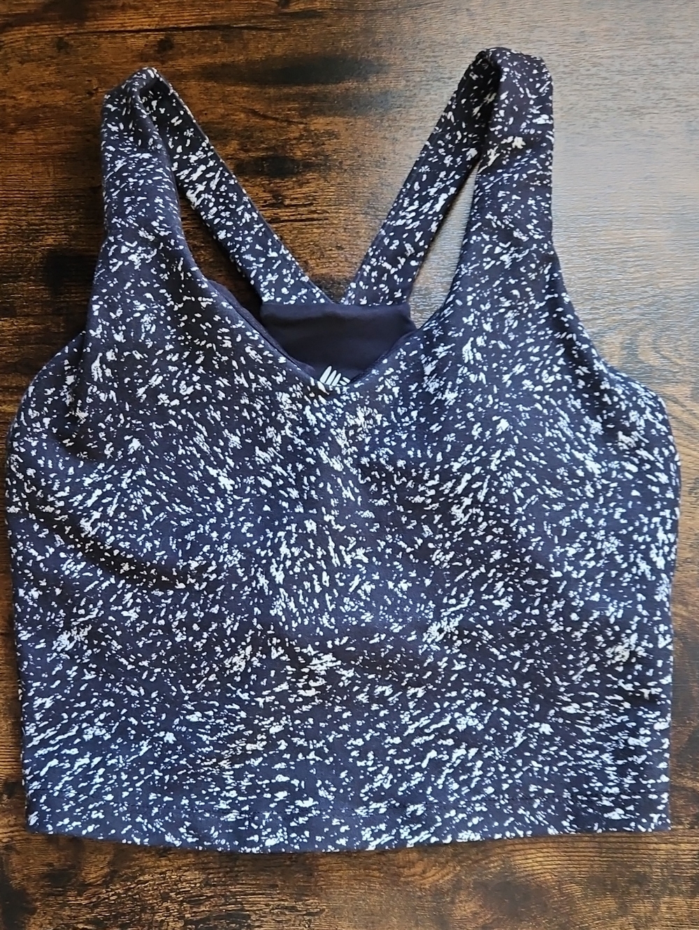 RBX Navy and White Speckled Racerback Crop Top